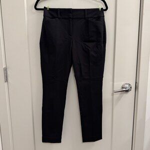Size 2 Petite LOFT Women's Black Curvy Skinny Ankle Work Dress Pants